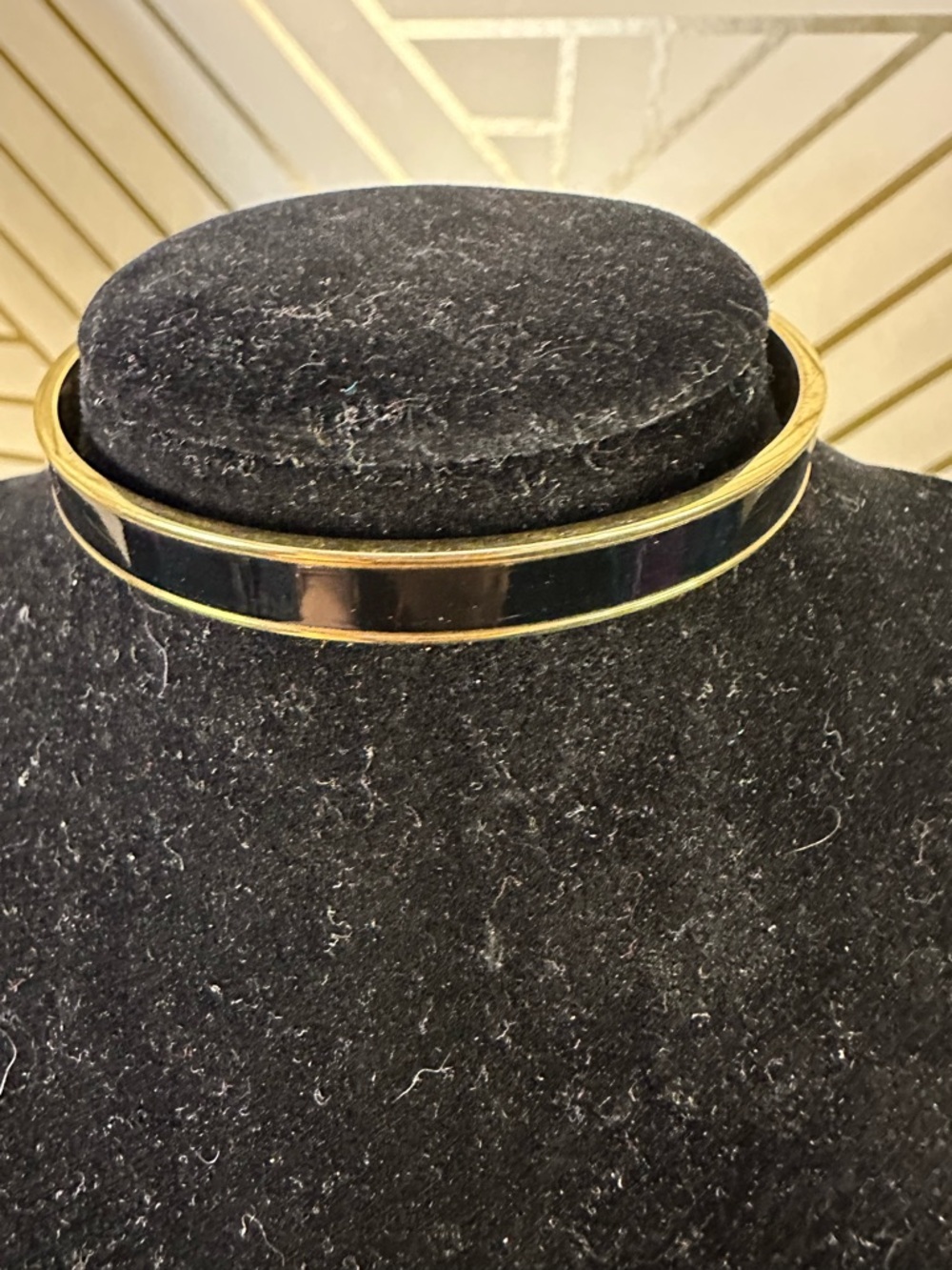 Monet Gold and Black Enamel Bangle Bracelet